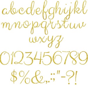 Gold Glitter Alphabet Clip Art, Gold Alphabet, Digital Clipart, Numbers ...