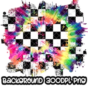 Background Checkered Flag Tie Dye | Distressed Print Checkered Flag Grunge | Splash Frame | Splatter Background | Sublimation PNG