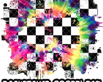 Background Checkered Flag Tie Dye | Distressed Print Checkered Flag Grunge | Splash Frame | Splatter Background | Sublimation PNG