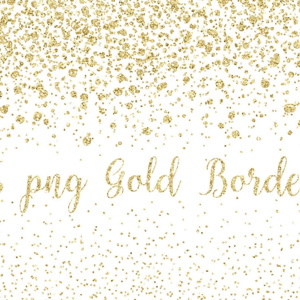 Gold Glitzer Bordüre, Konfetti Bordüren, Clipart Gold, Glitzer Clip Art, glitzern, Punkte, Einladung, Hochzeit, png Clipart