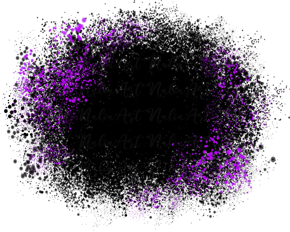 Background Paint Splatter Black Purple Splash Frame Splatter Background
