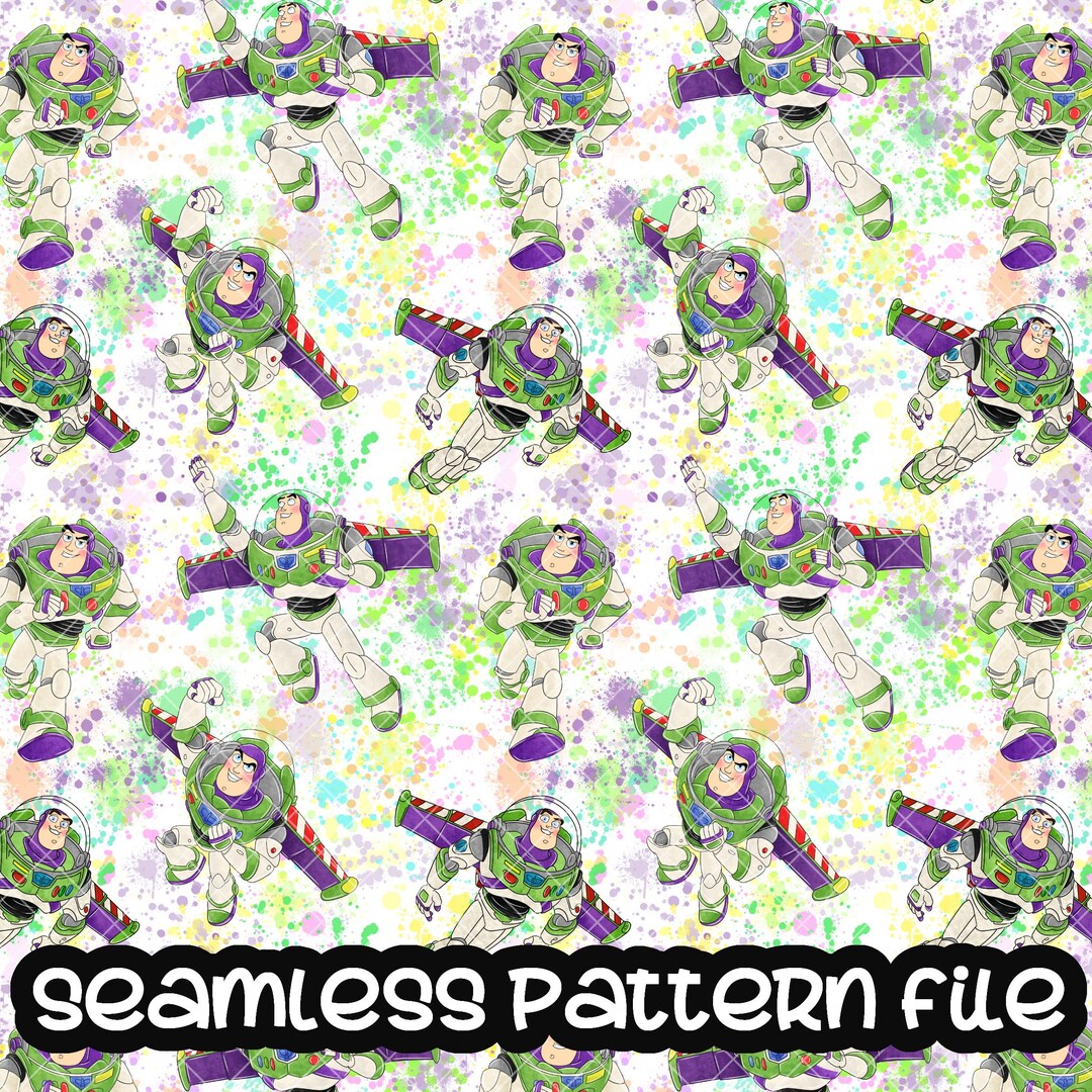 Toy Story Buzz Lightyear Seamless Pattern, Digital Paper Background ...