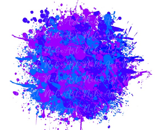 Background Paint Splatter Blue Purple Splash Frame Splatter