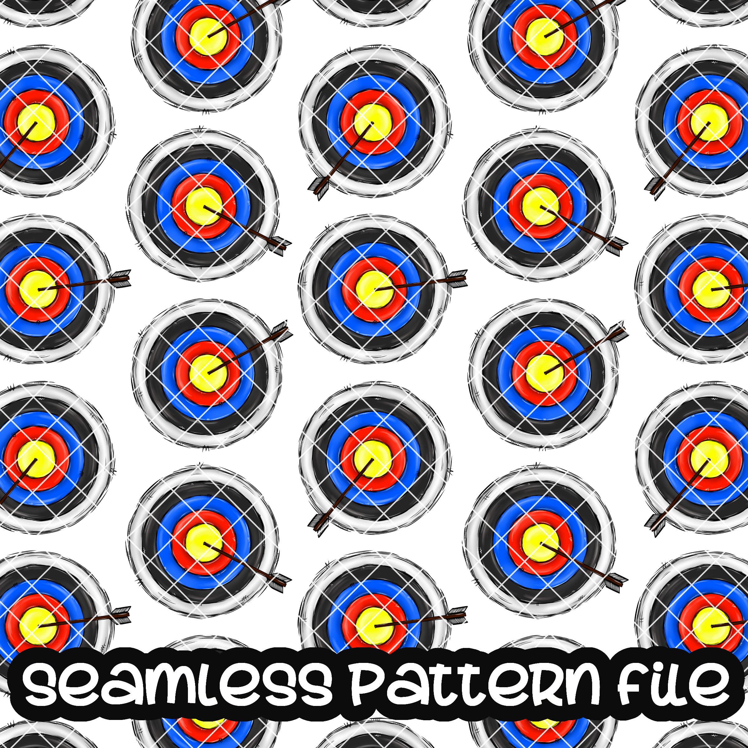 Archery Sport Seamless Pattern, School Team Digital Paper Background ...