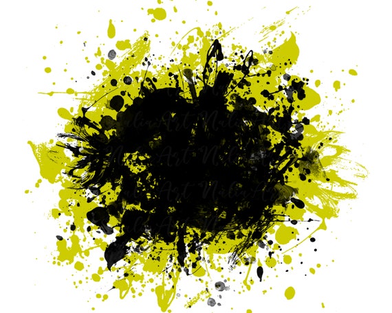 Black and Yellow Paint Splatter