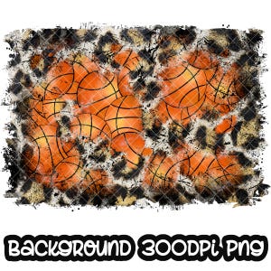 Hintergrund Leopard und Basketball Grunge | Beunruhigt Print Splash Rahmen | Splatter Hintergrund | Sport Hintergrund | Sublimation PNG