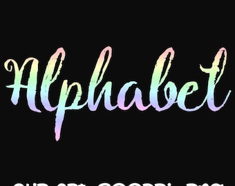 Regnbågsalfabetet ClipArt, Ombre-alfabetet, Digital clipart, Typsnitt, Bokstäverskort, Invitationsrt, PNG