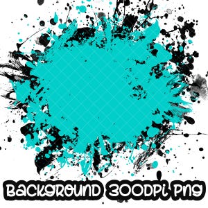 Background Paint Splatter Mint Black | Splash Frame | Splatter Background | Printable Artwork I Digital File | Sublimation PNG