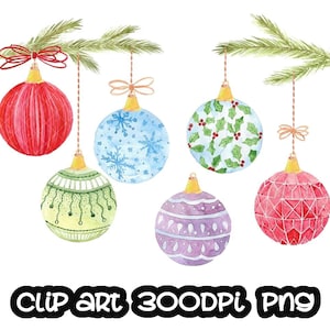 Weihnachtskugel Aquarell, handgemaltes Aquarell, Karten, Einladungen, PNG