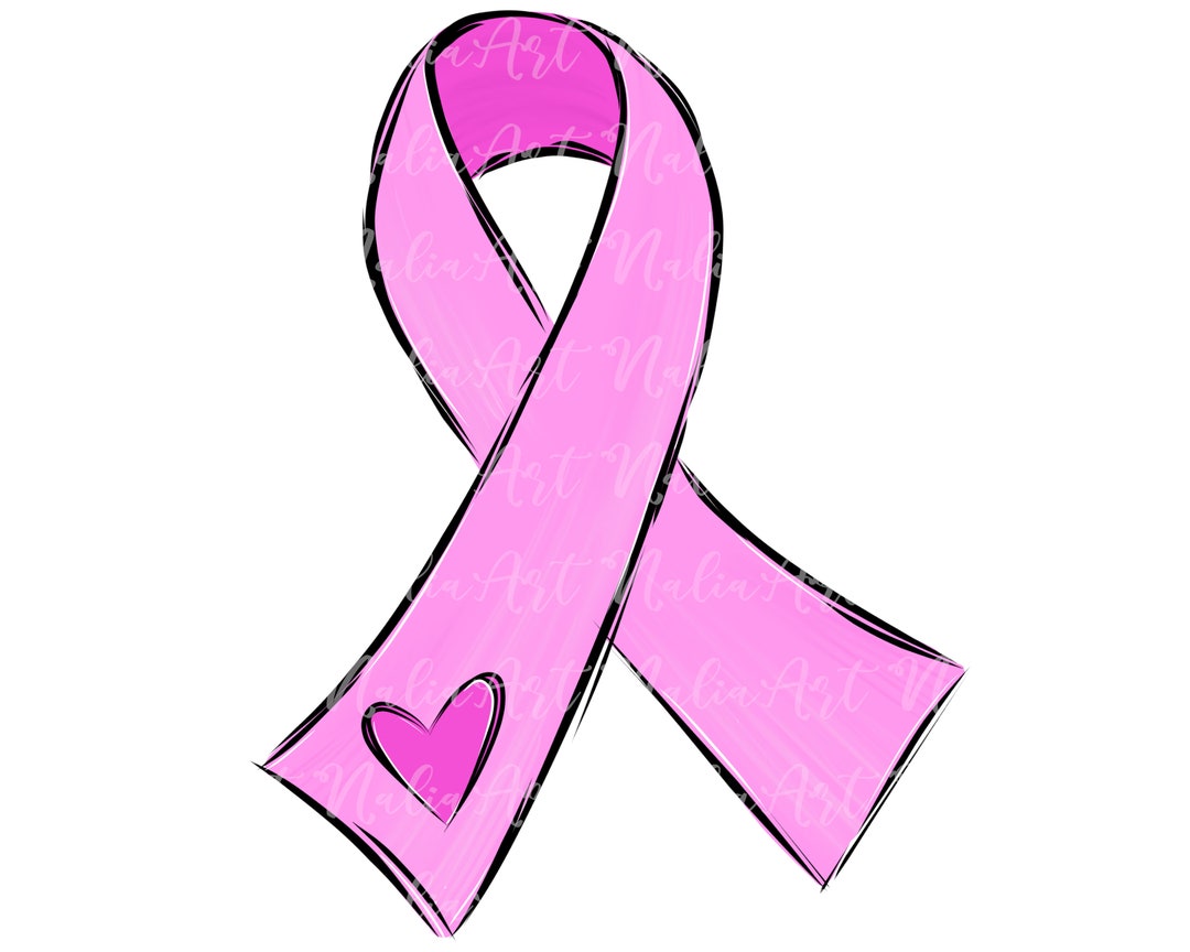Breast Cancer Awareness ribbon printed on 5/8 pink single face satin