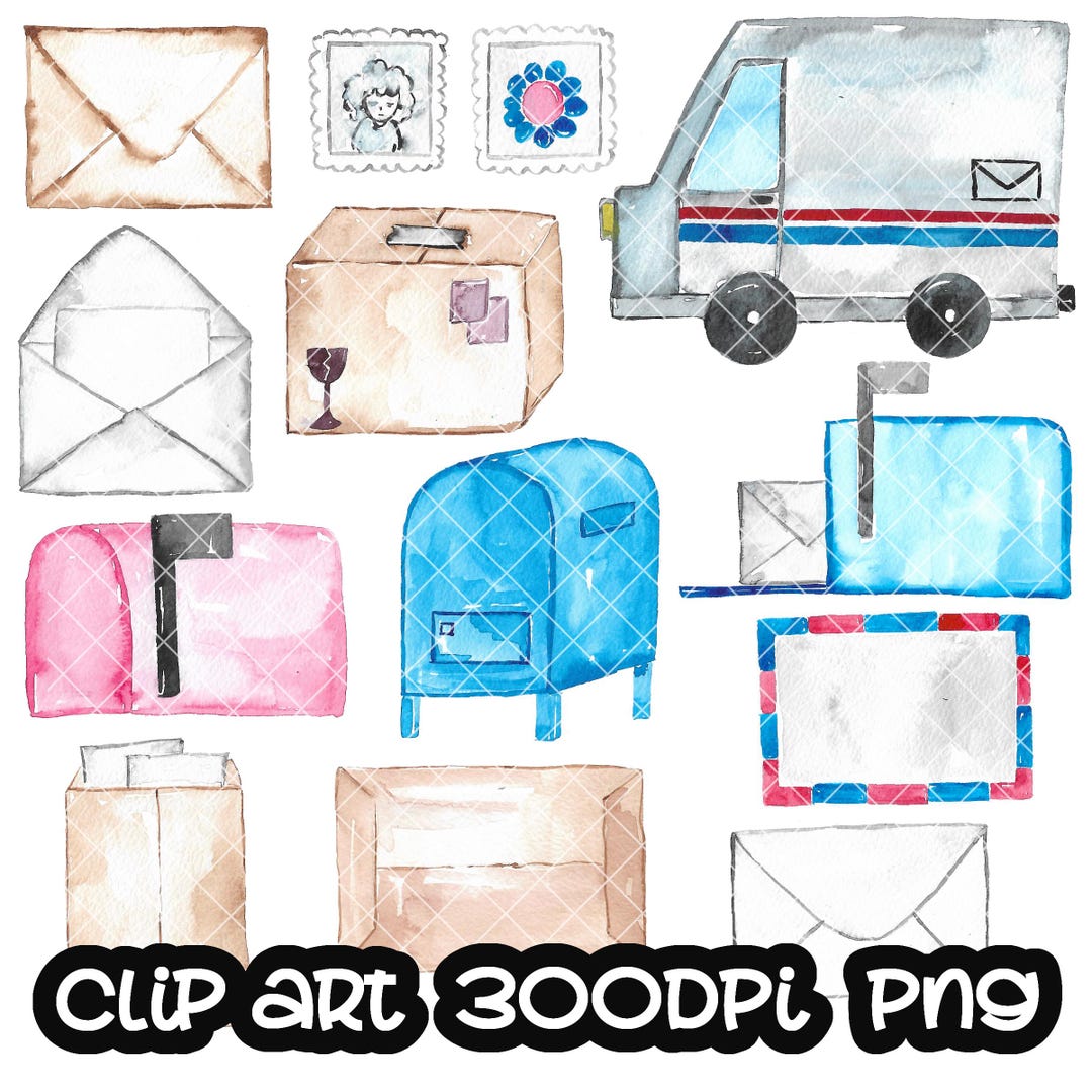 Mailman Clip Art, Watercolor Clipart (PNG, Instant Download) - Etsy