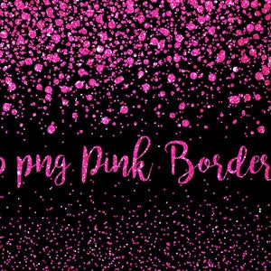 Pink Glitter Border, Confetti Borders,clipart pink, glitter clip art, sparkly, dots, invitation, wedding, png clipart
