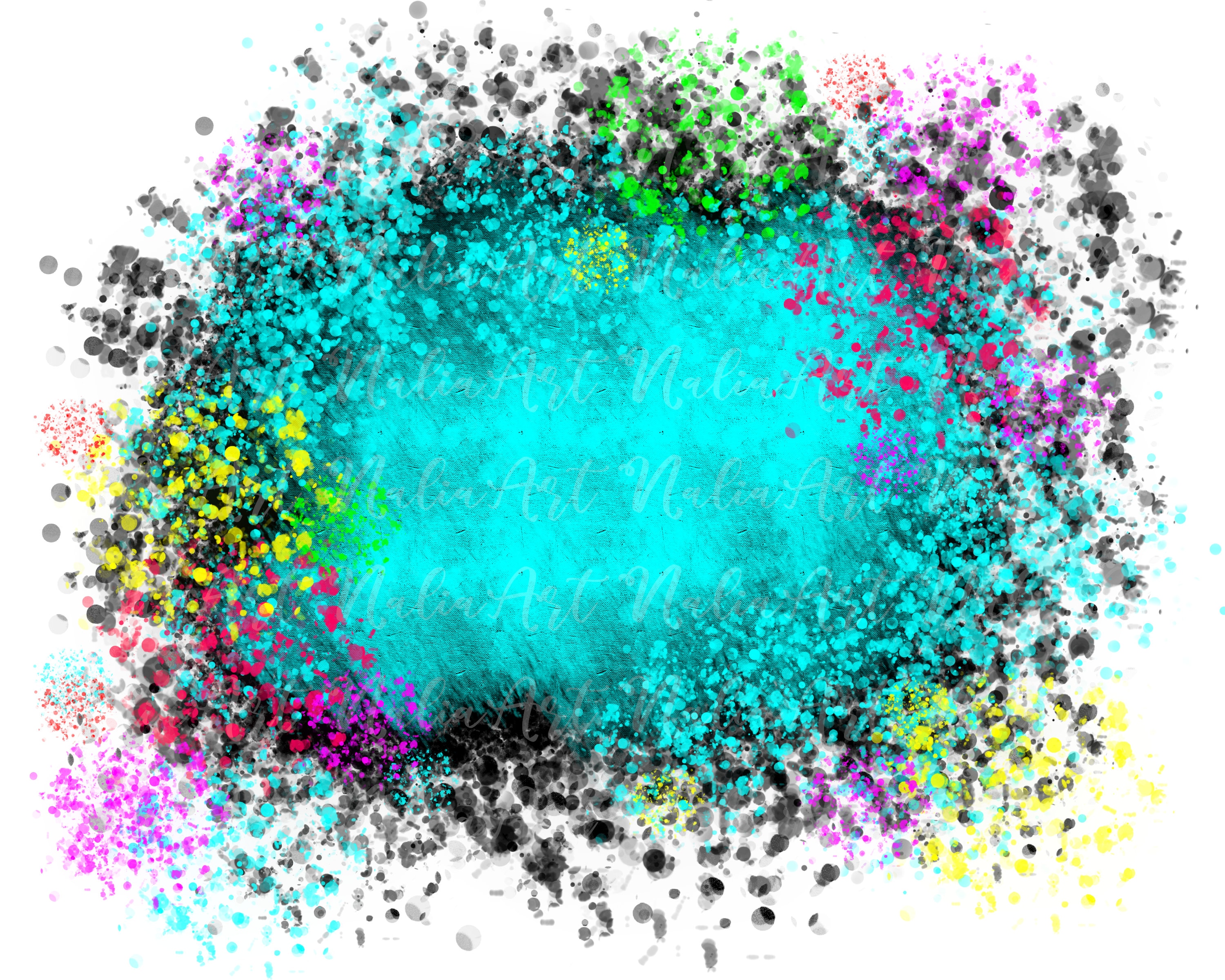 Spray Paint Splatter Blue