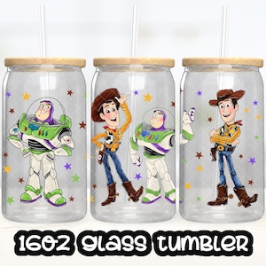 Anime Cartoon Toy Story Buzz Lightyear Cup PNG File DIGITAL DOWNLOAD 16oz Glass Tumbler Design, 16oz Libby Cup Wrap