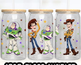 Anime Cartoon Toy Story Buzz Lightyear Cup PNG File DIGITAL DOWNLOAD 16oz Glass Tumbler Design, 16oz Libby Cup Wrap