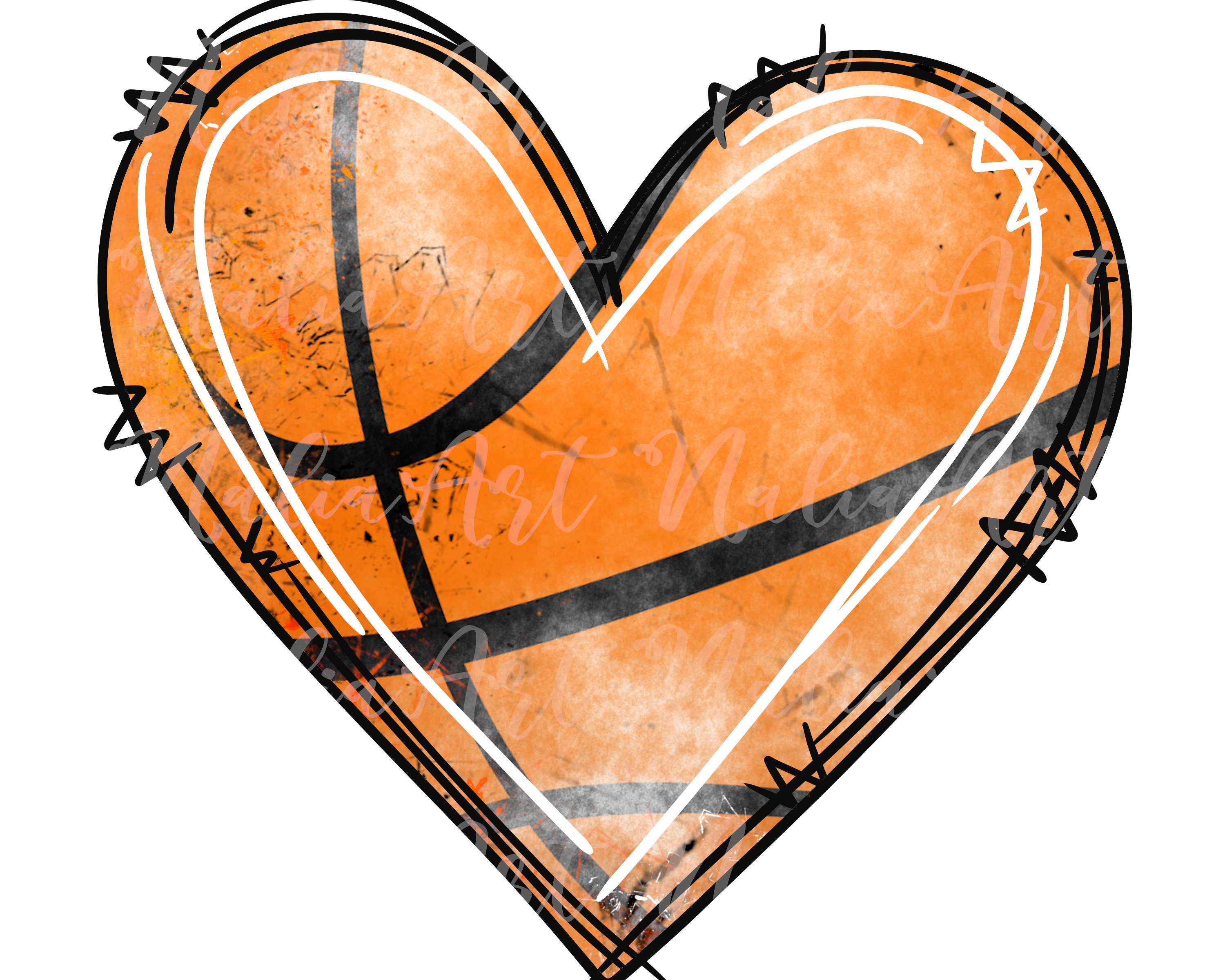 Heart Shaped Basketball Clipart Border