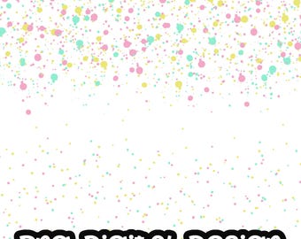 Confetti Rainbow Pastel Border Clip art, Party Digital Design Clipart PNG Digital Download
