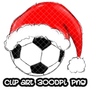 Soccer Santa Claus Hat Sublimation Design PNG |Christmas Clip art | Sport Clip art | Sport Clipart | School Team Sublimation PNG