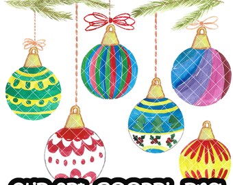 Christmas ball Watercolor Clip art, Clipart PNG