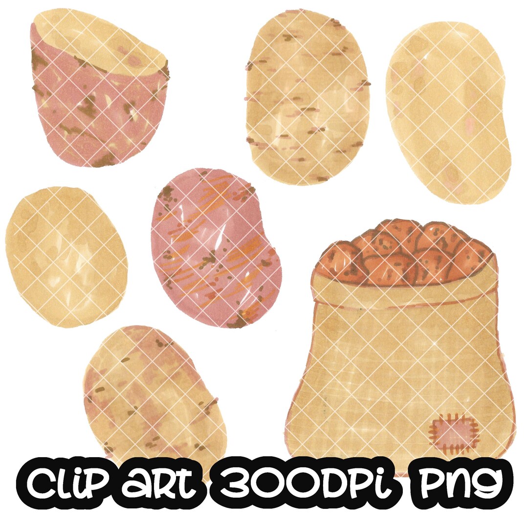 Potato Watercolor Digital Clip Art Clipart, Instant Download PNG - Etsy