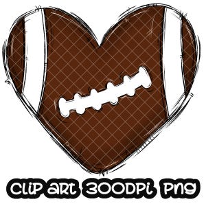 Heart Football | Heart PNG | Sport Heart | Heart Watercolor | Sublimation PNG