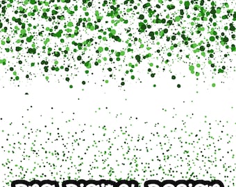 Confetti Green Border Clip art, Party Digital Design Clipart PNG Digital Download