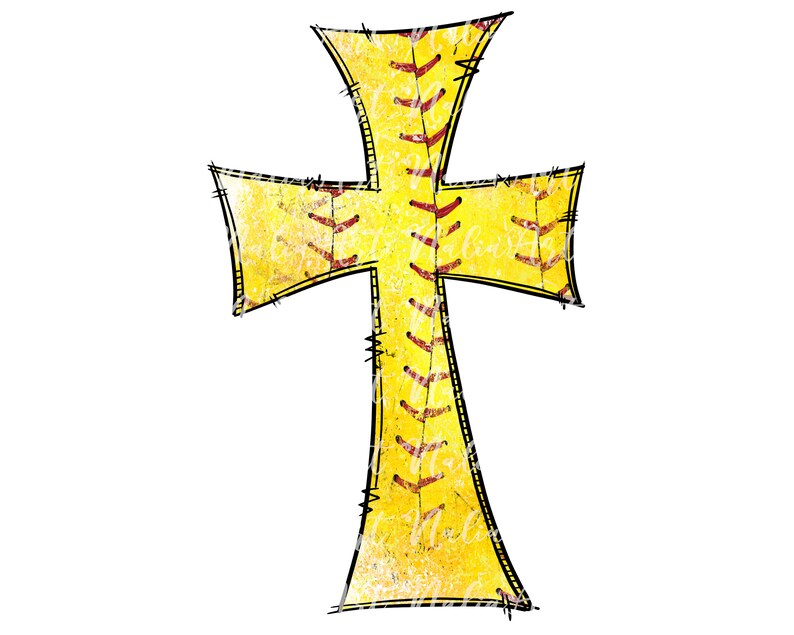 Cross Softball Cross PNG Sport Cross Cross Watercolor Etsy
