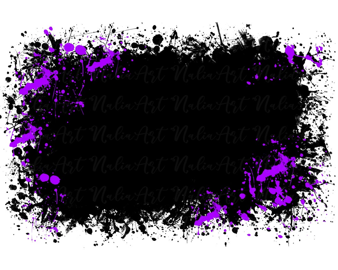 Background Paint Splatter Black Purple Splash Frame - Etsy