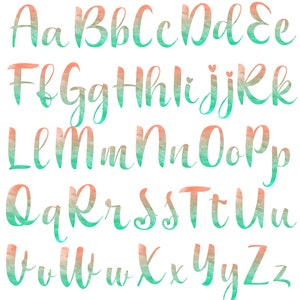 Ombre Alphabet Clip Art Foil Alphabet Digital Clipart - Etsy