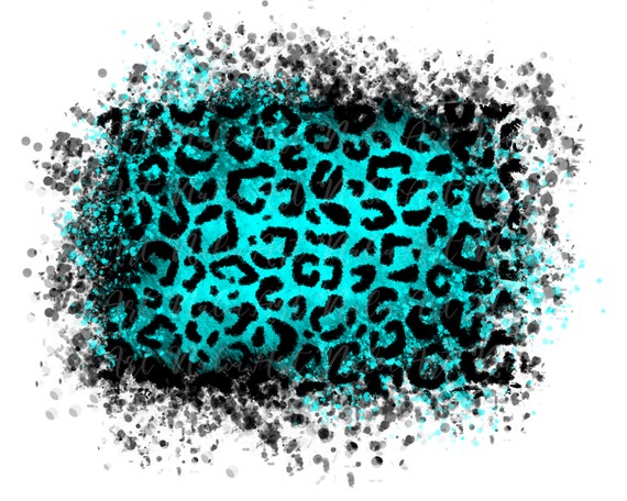 Background Leopard Paint Splatter Black Blue Neon Splash - Etsy