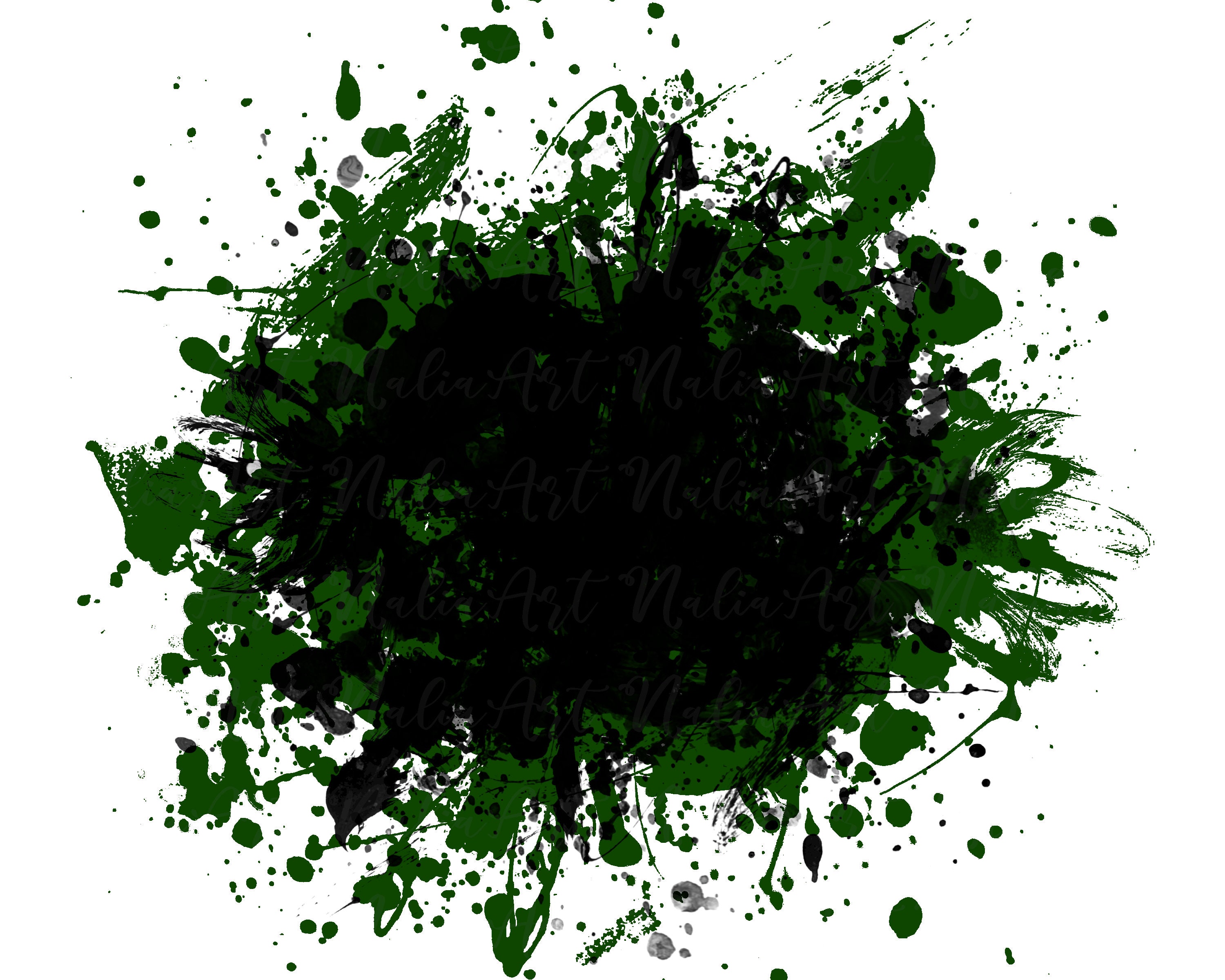 Background Paint Splatter Green Black Splash Frame Splatter Background