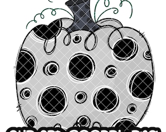 Pumpa grå svarta prickar sublimeringsdesign Halloween pumpa höst höst digital clipart DIREKT NEDLADDNING