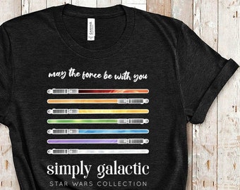 Simply Galactic Star Wars Disney Shirt | Lightsaber Disney World Shirt | Darth Vader Star Wars Gift | Baby Yoda Disneyland Galaxy's Edge Tee