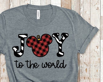 Disney Christmas Shirt | Holiday Disney Vacation Family Shirts | Joy to the World Mickey Mouse Matching Shirts | Disney World T Shirts Gift