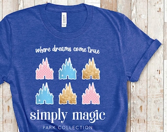 Magic Kingdom Disney Shirt | Disney World Family Shirts | Cinderella Castle Disney Vacation Tshirt | 50th Anniversary Cute Disney Womens Tee