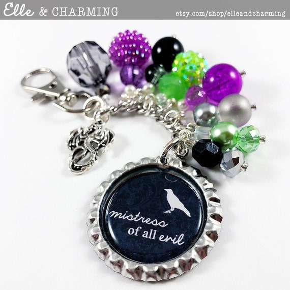 Sleeping Beauty Inspired keyring Villain Maleficent Mistress of all evil