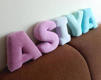 Small Velvet Letters Pillows for Game Room Decor • Educational Toy • Preschool Kids Activity • Baby Shower Decorations • Alphabet Pillow