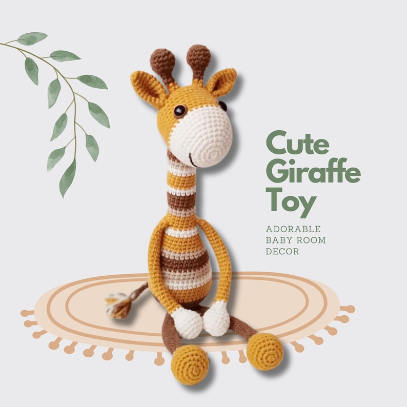 Cute Giraffe Toy • Adorable Baby Room Decor • Perfect Crochet Baby Gift • Baby Shower Gift • New Baby Gift • Soft Amigurumi • Trendy toy image 1