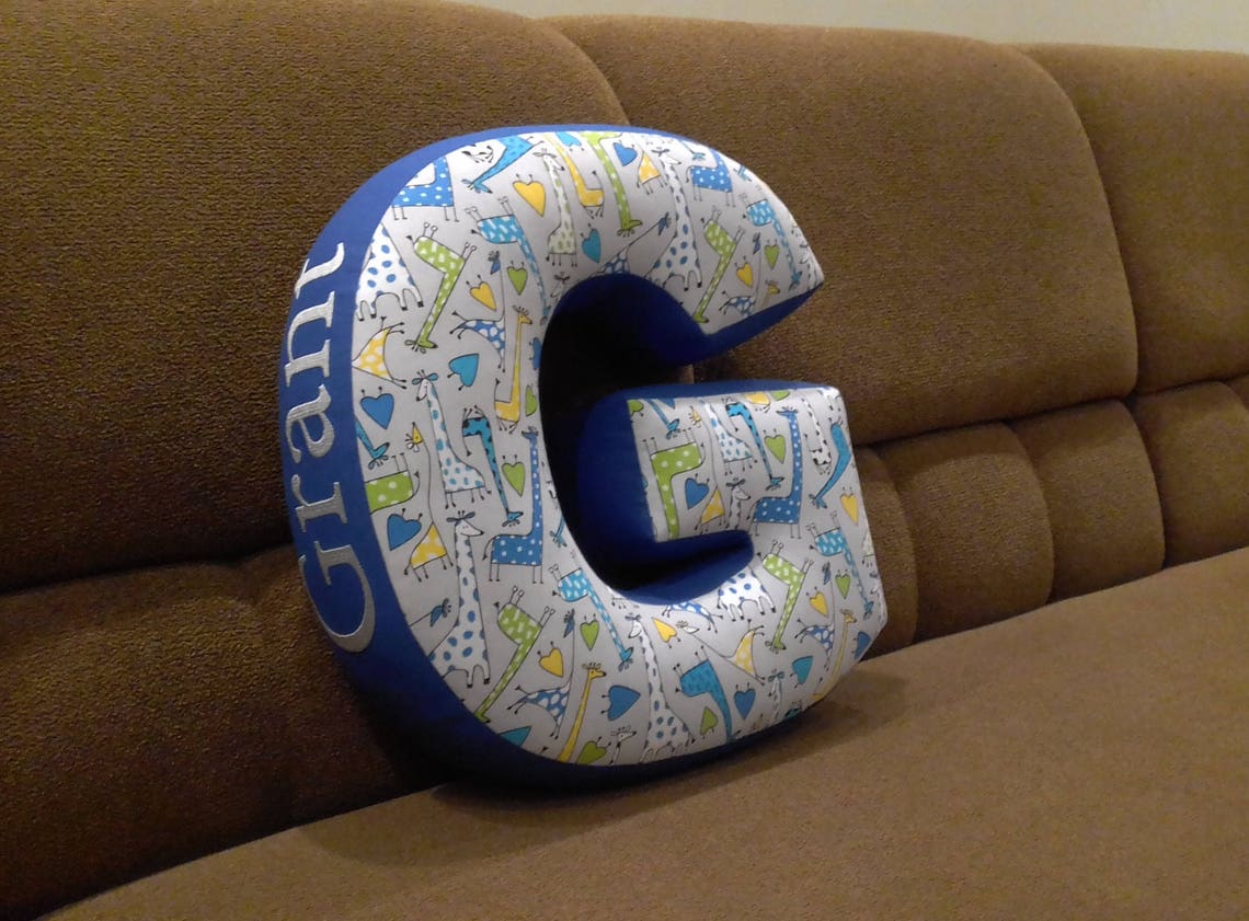 Letter G Pillow Baby Name Pillow Fabric Letter Nursery Etsy