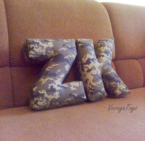Army Decor Custom Letter Z Letter Cushion K Alphabet Pillow Etsy