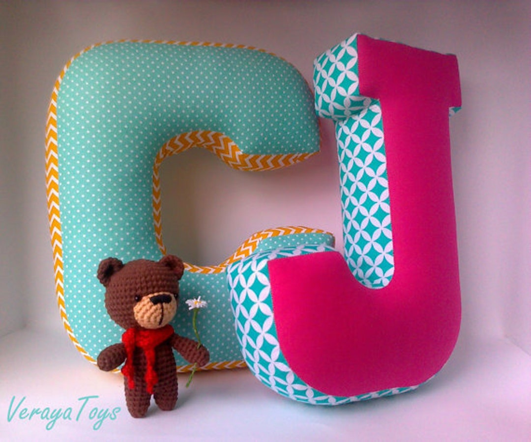 Letter J Pillow Custom Letter Fabric Letter Nursery Etsy