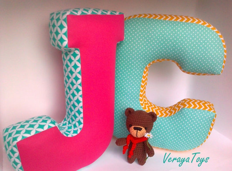 Letter J Pillow Custom Letter Fabric Letter Nursery Etsy