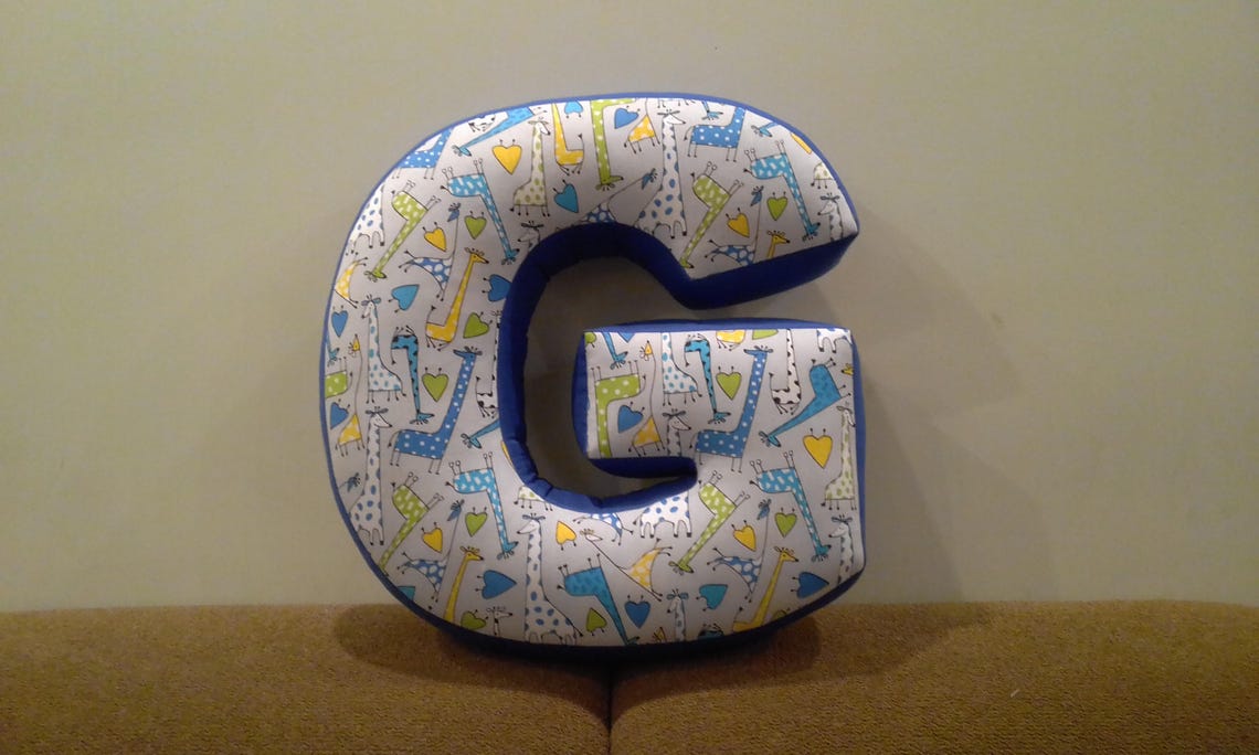 Letter G Pillow Baby Name Pillow Fabric Letter Nursery Etsy