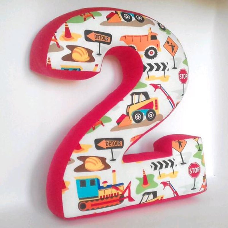 Number Pillow Two Personalized Numbers Pillows Throw Pillow Etsy