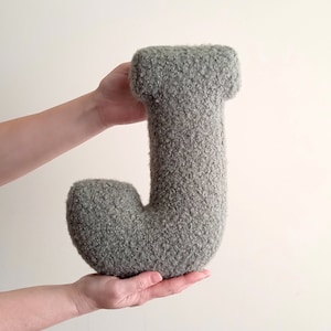 Boucle Nursery Letter Pillow: Personalized Baby Name Initial