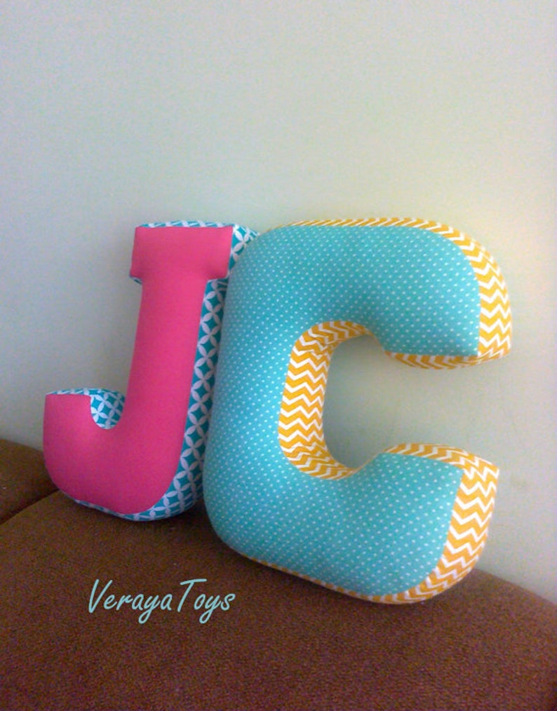 Letter J Pillow Custom Letter Fabric Letter Nursery Etsy