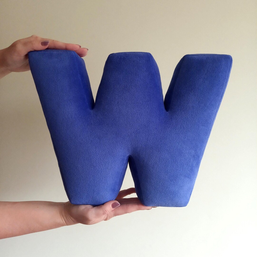 Blue Velvet Letters for Birthday Party Decor Initial Pillow Soft Alphabet Pillow Personalized