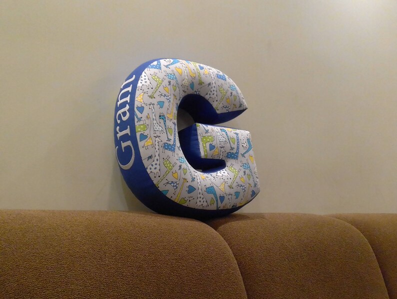 Letter G Pillow Baby Name Pillow Fabric Letter Nursery Etsy