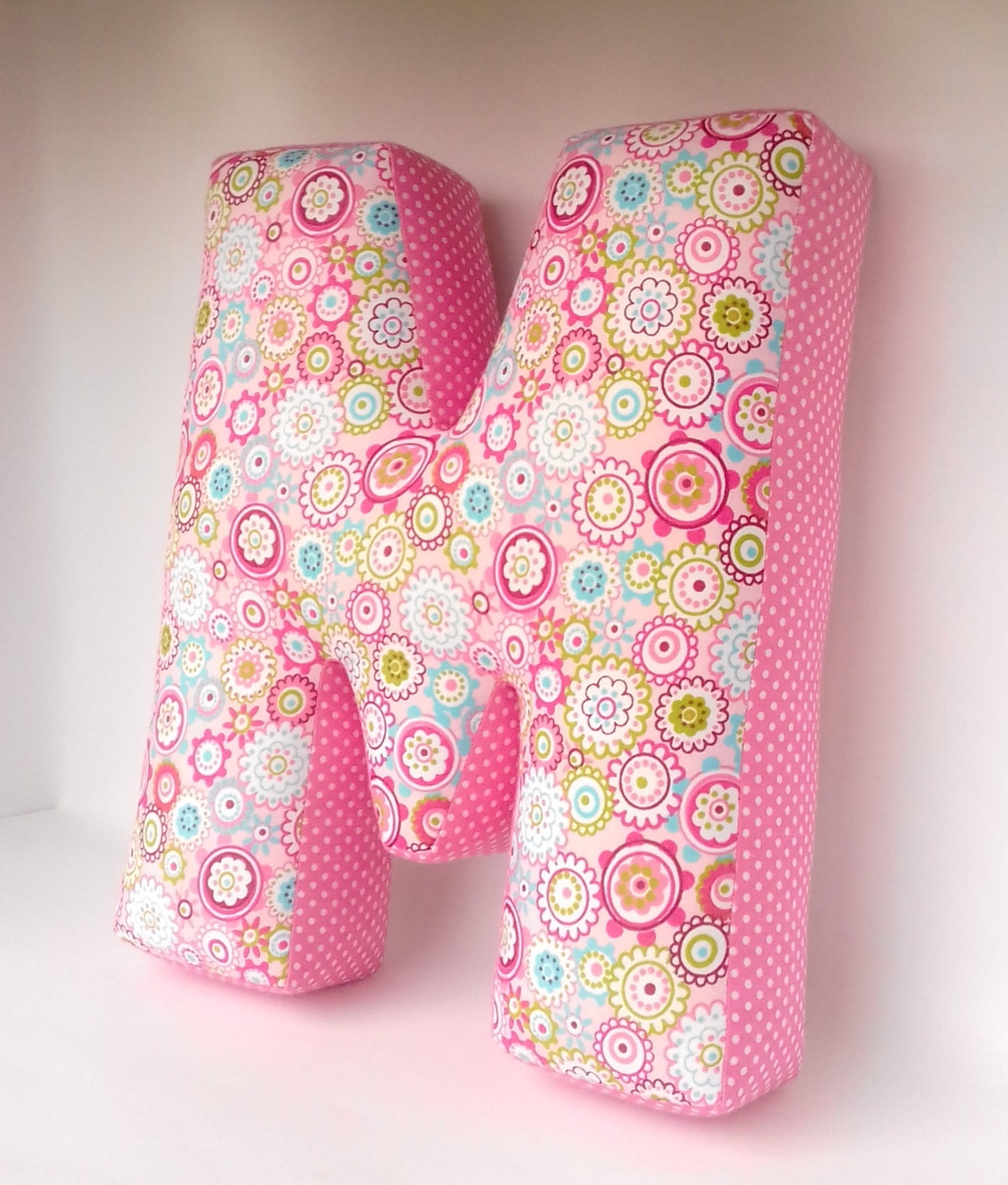 Pink Letter M Personalized pillow for girl Alphabet pillow Etsy