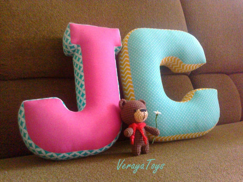 Letter J Pillow Custom Letter Fabric Letter Nursery Etsy